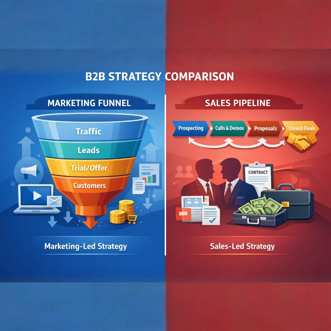 B2B Marketing-Led vs Sales-Led Strategy in 2026: What Should You Choose?