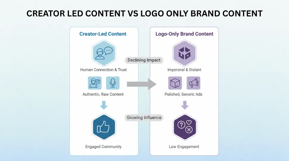 creator led content vs logo only brand content