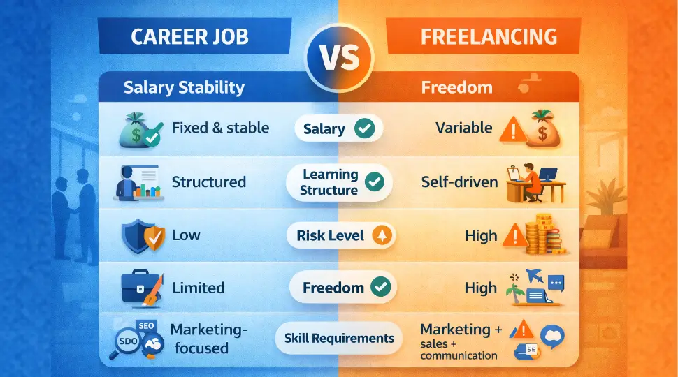 Digital Marketing Career vs Freelancing 2026