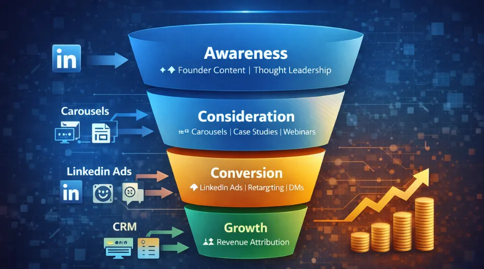 LinkedIn performance marketing funnel for B2B and SaaS growth in 2026