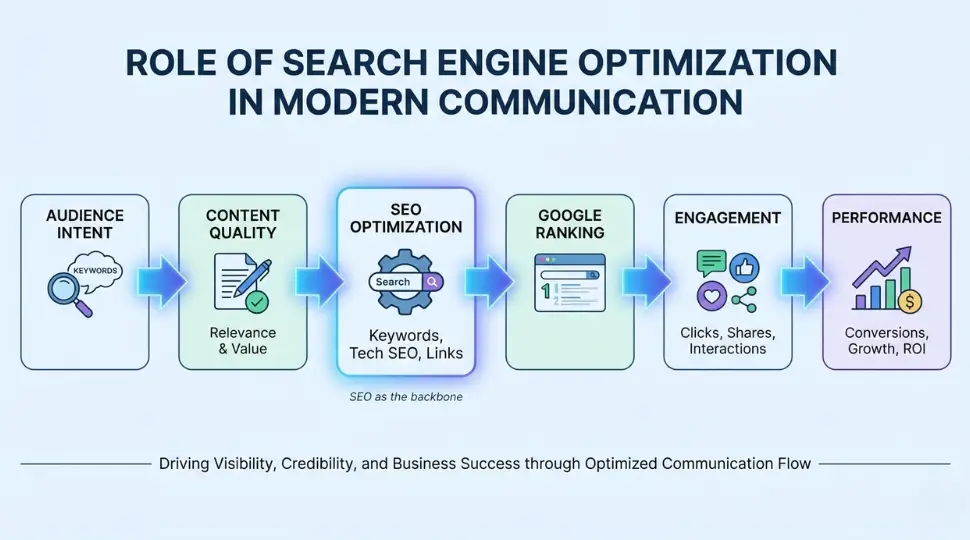 search engine optimization process connecting communication strategy and google ranking
